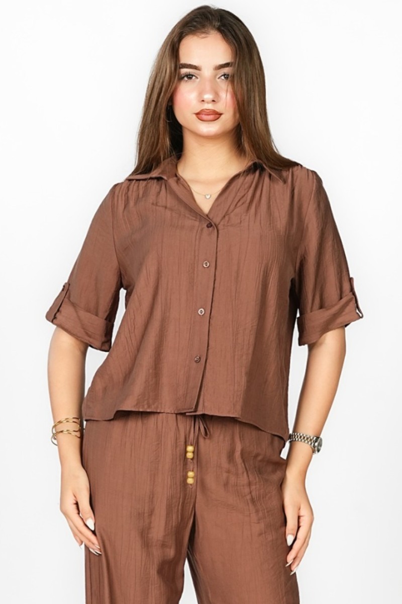 Chemise Oversize à Manches Retroussées