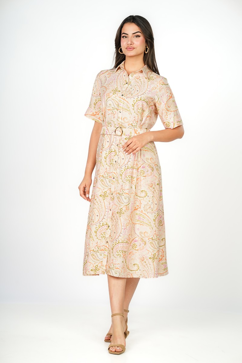 Robe Chemise à Col en V