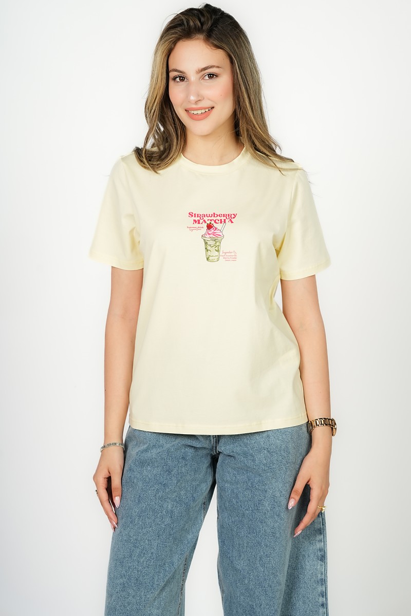 T-shirt Imprimé « Strawberry Matcha »