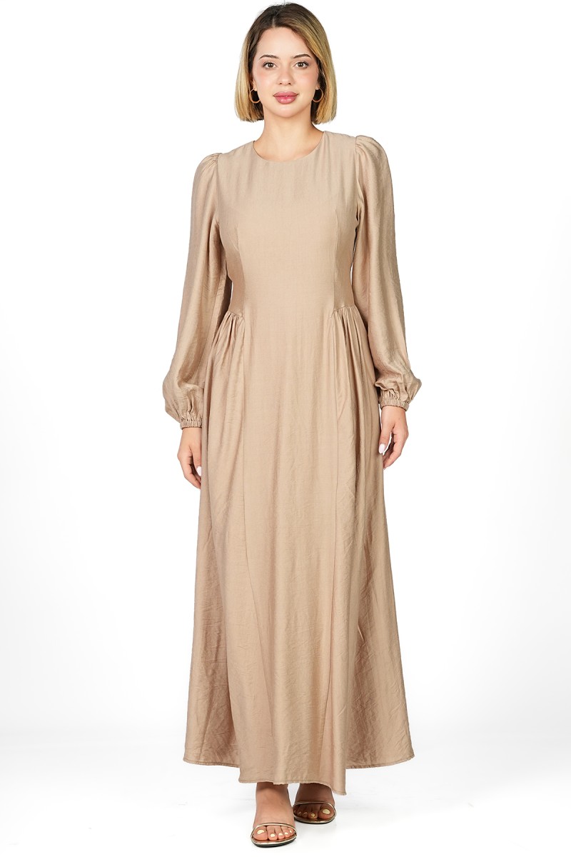 Robe Longue à Manches Bouffantes