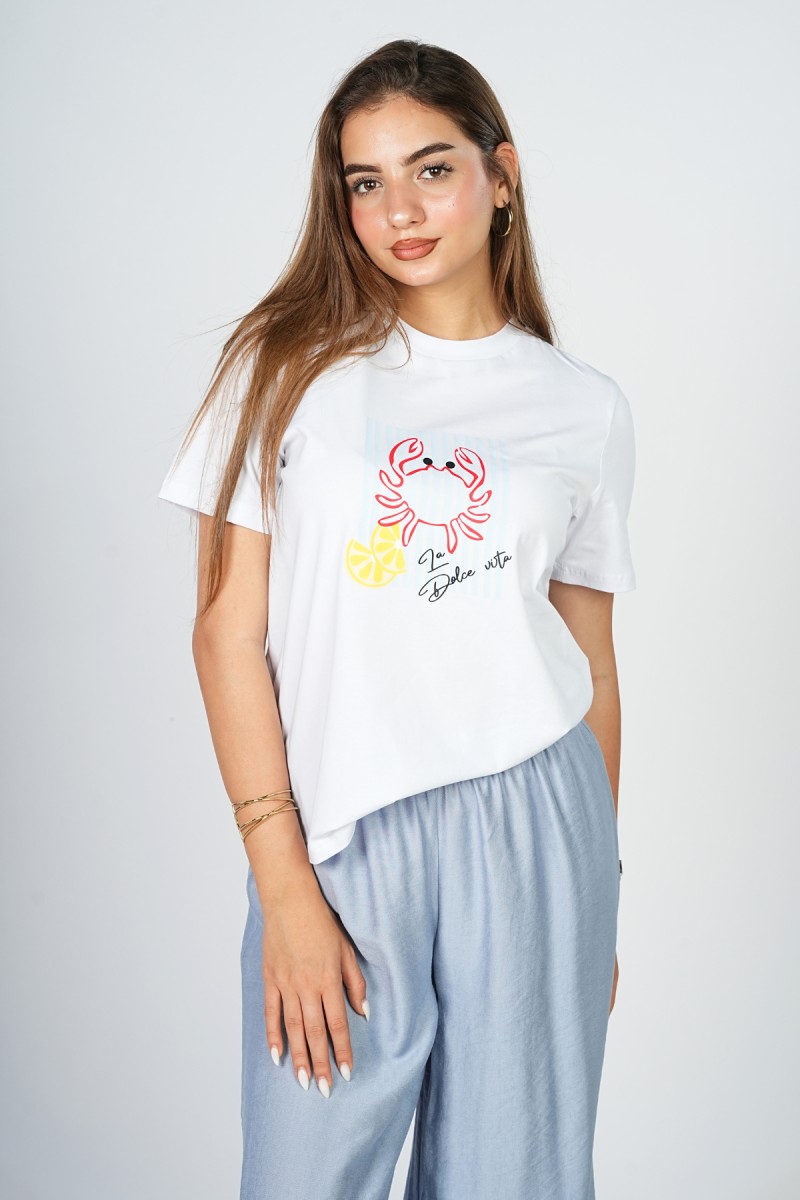 T-shirt Imprimé Crabe