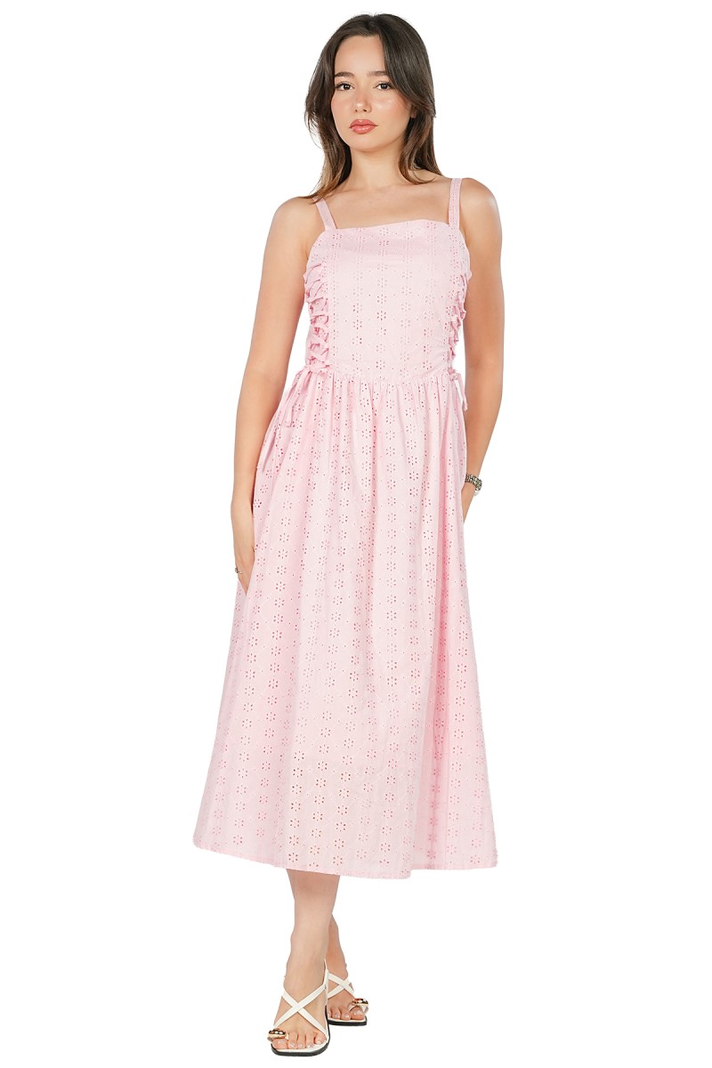 Robe Midi en Broderie Anglaise
