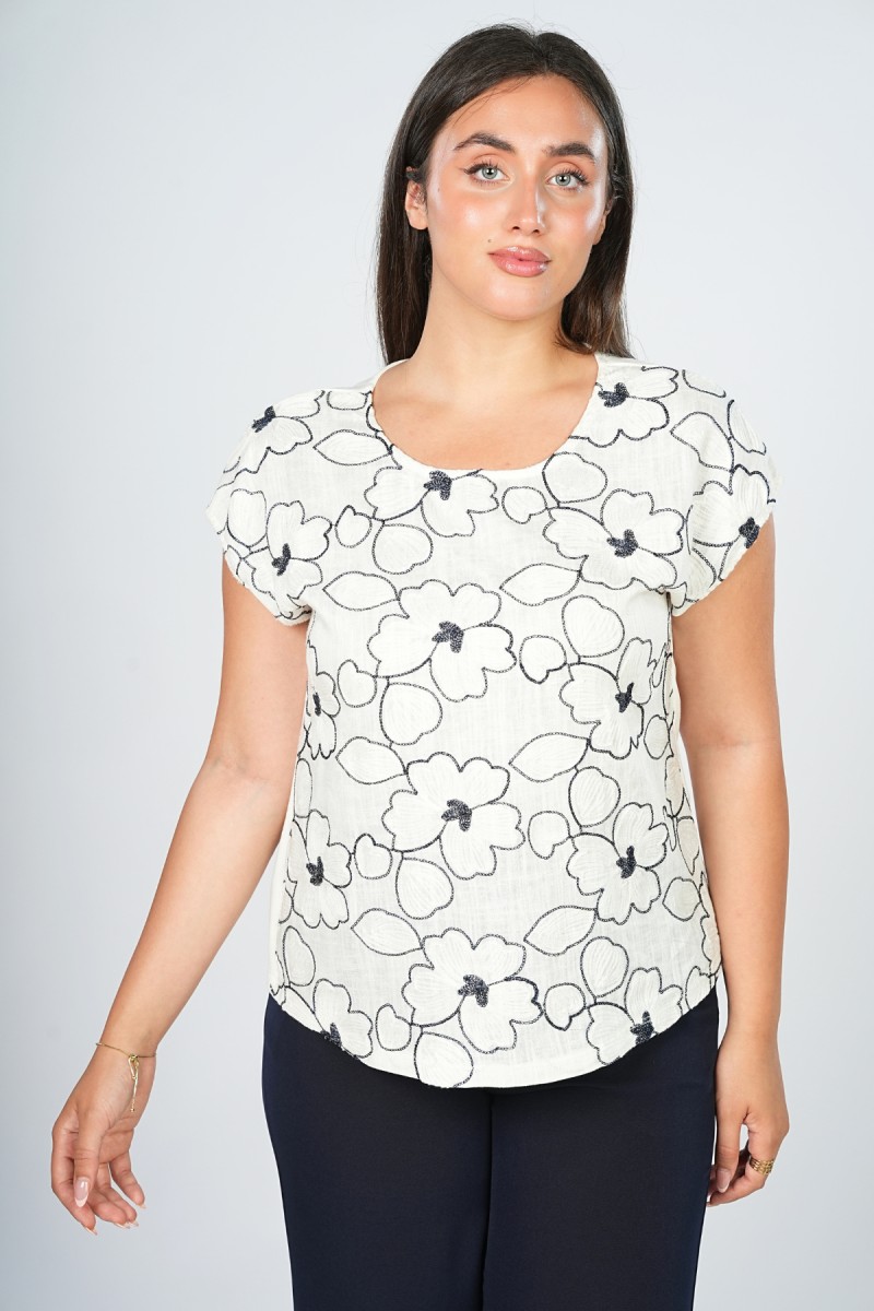 T-shirt à Motif Floral