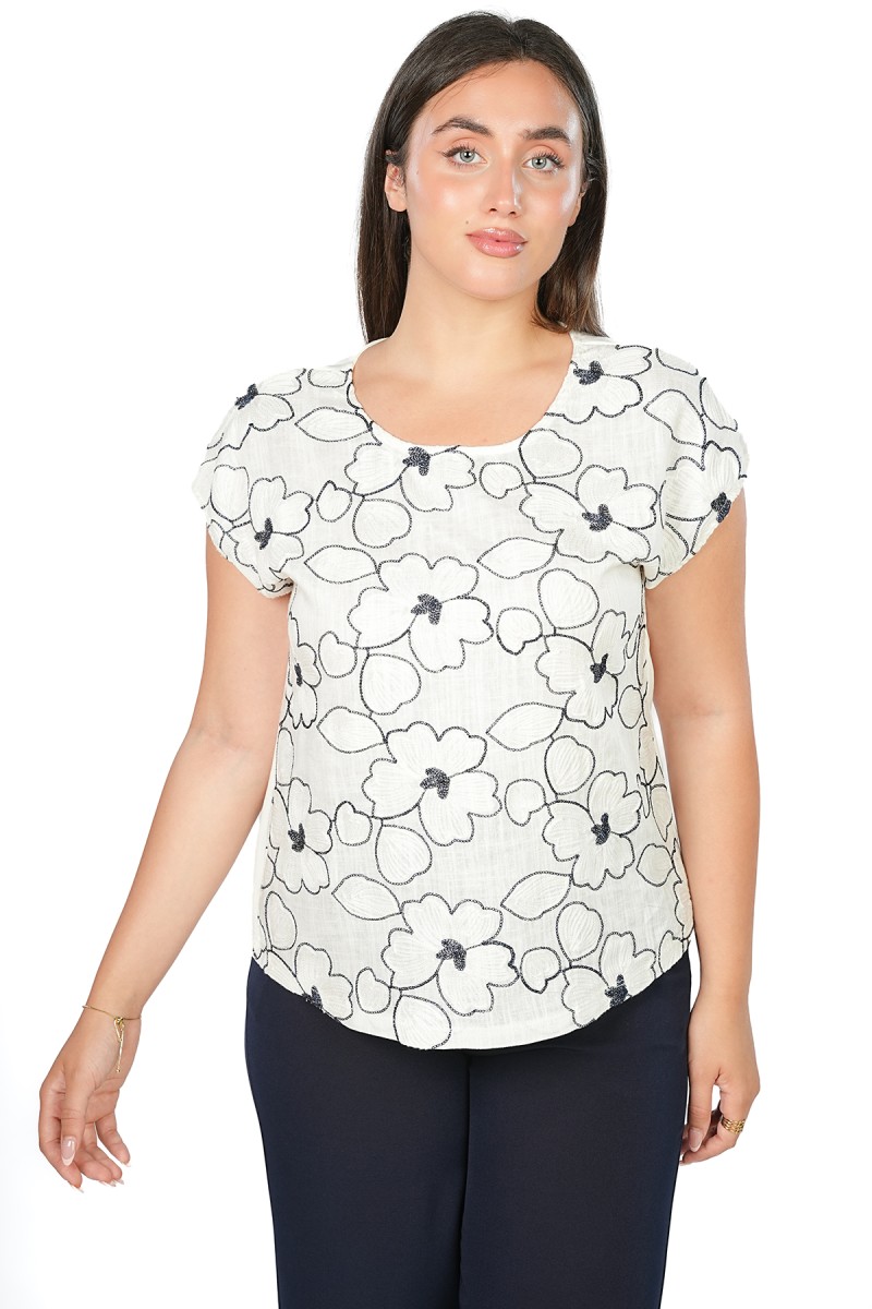 T-shirt à Motif Floral