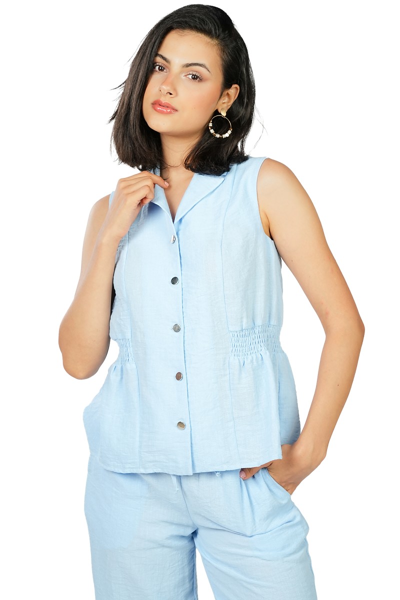 Gilet Peplum Sans Manches
