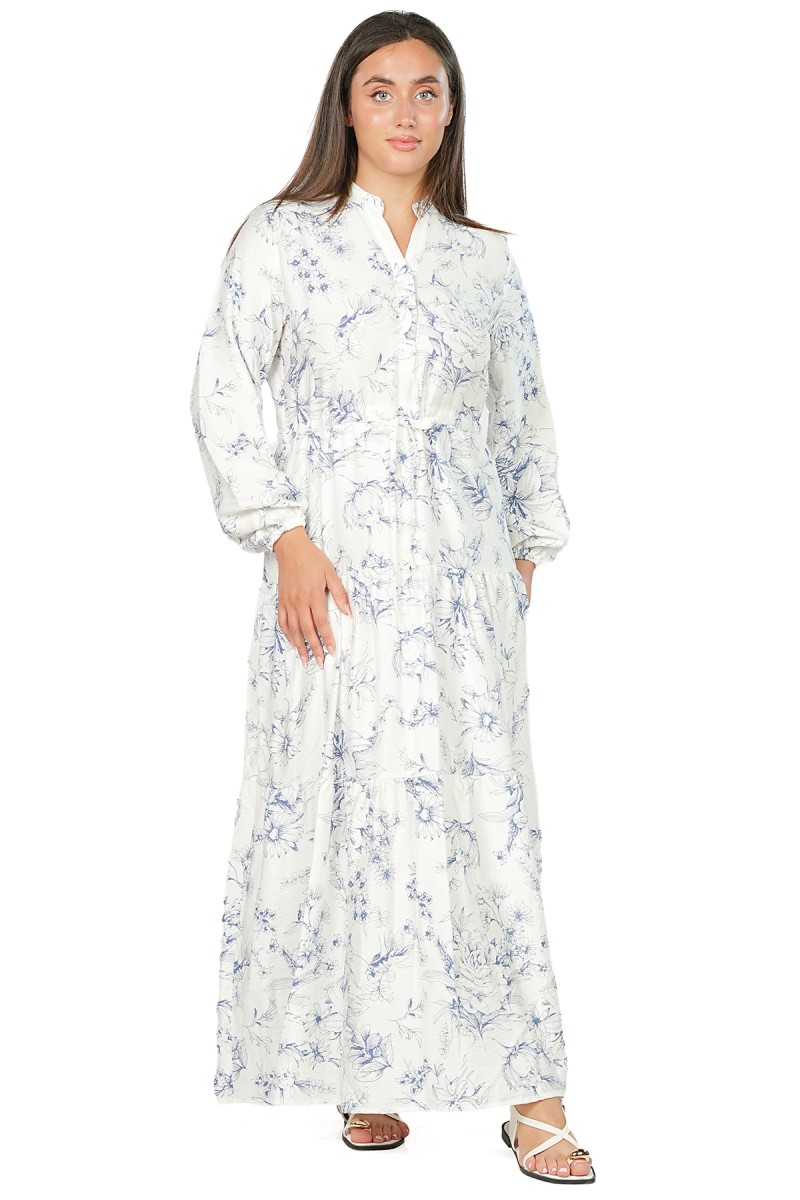 Robe à Imprimé Floral en Viscose