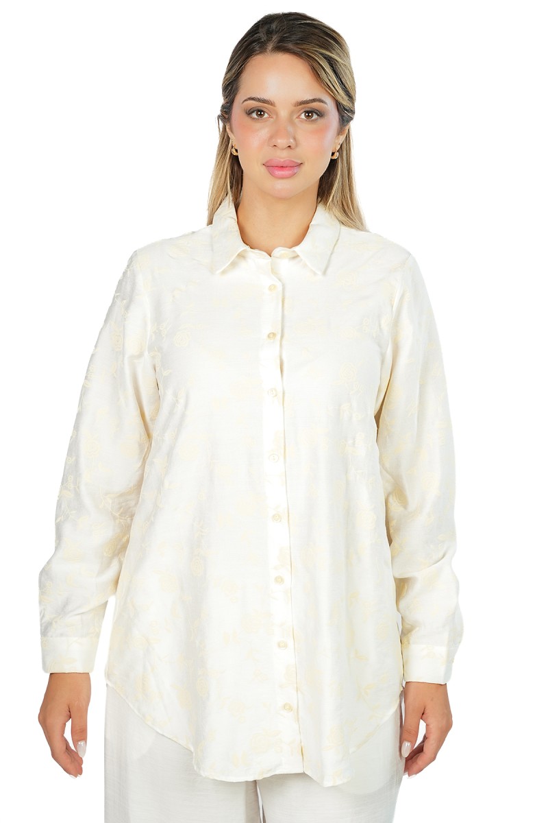 Chemise à Motifs Floraux en Viscose
