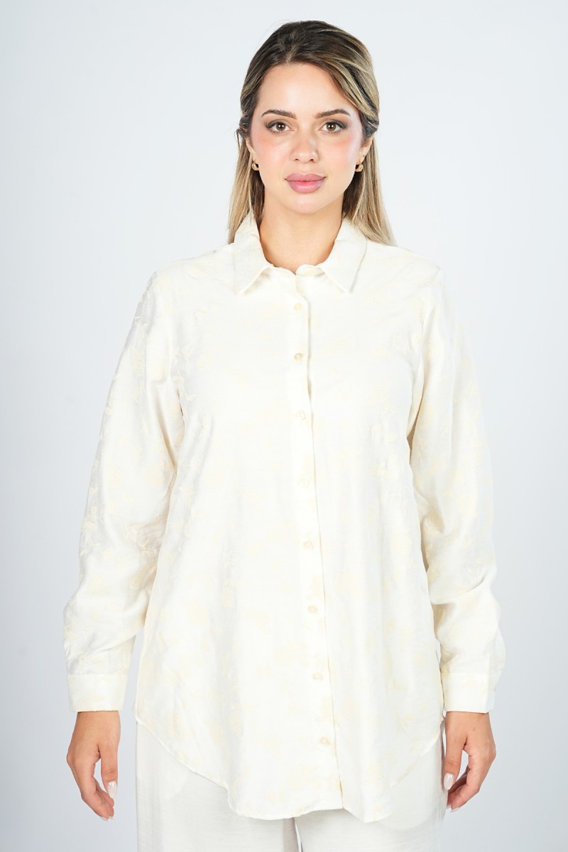Chemise à Motifs Floraux en Viscose
