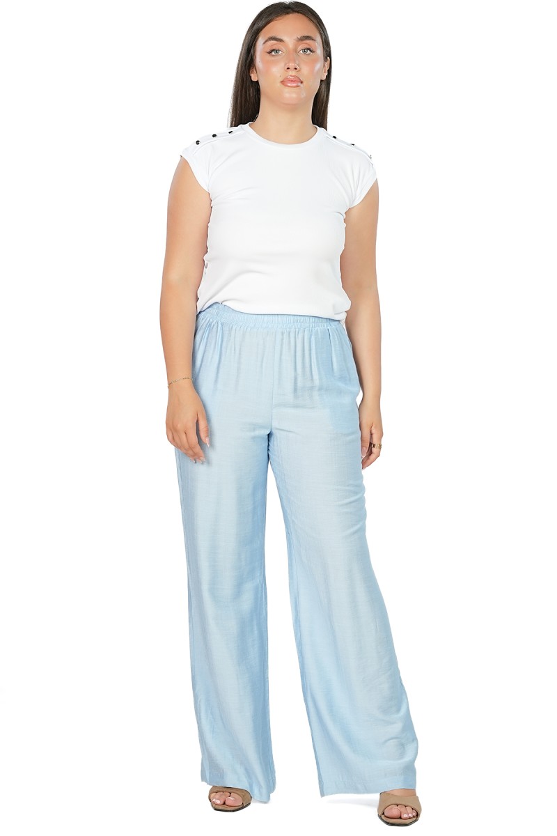 Pantalon Large en Lin Viscose