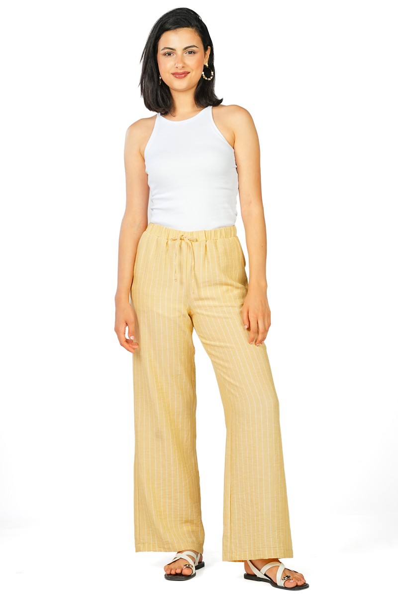 Pantalon Large Rayé