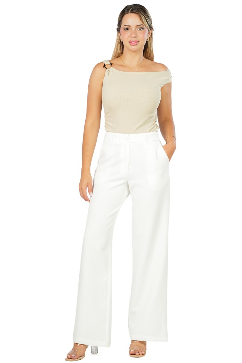 Pantalon Classique Large en Crépe