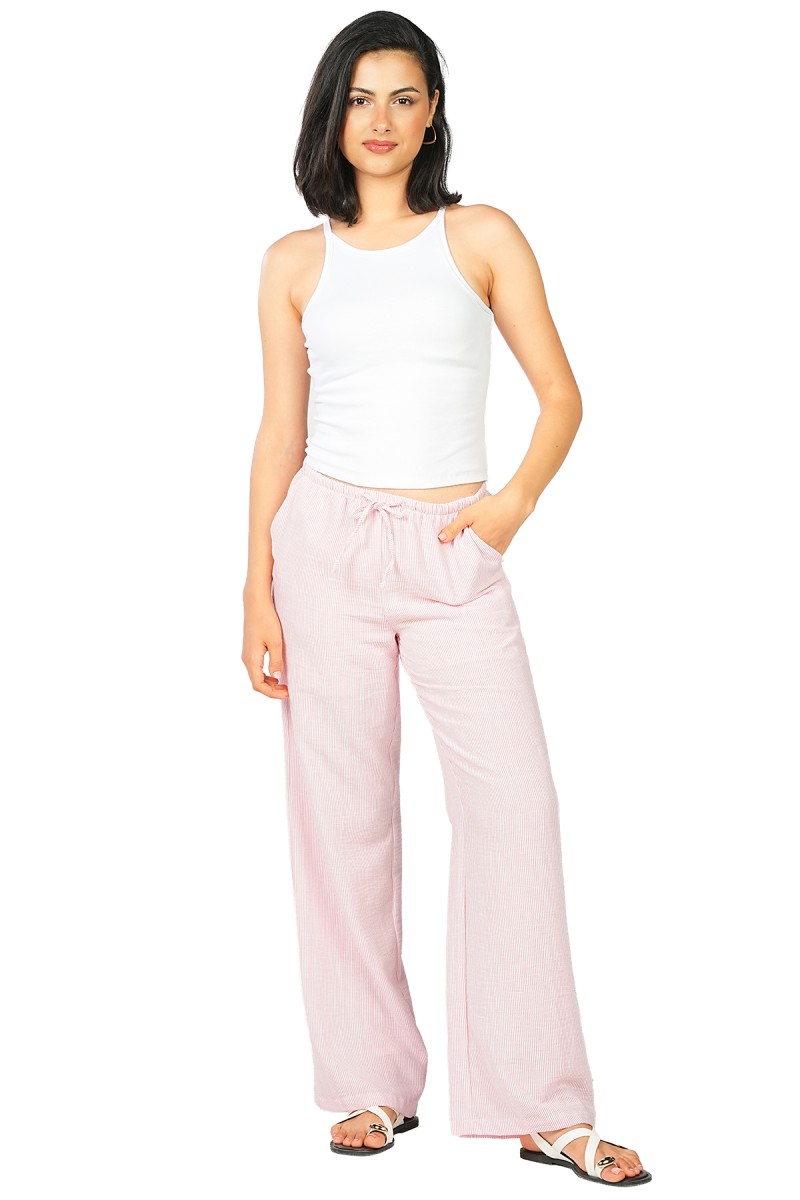 Pantalon Large à Taille Haute
