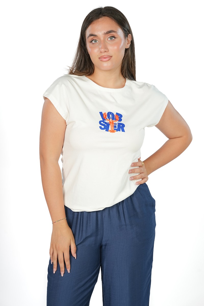 T-shirt Beige Clair en Coton