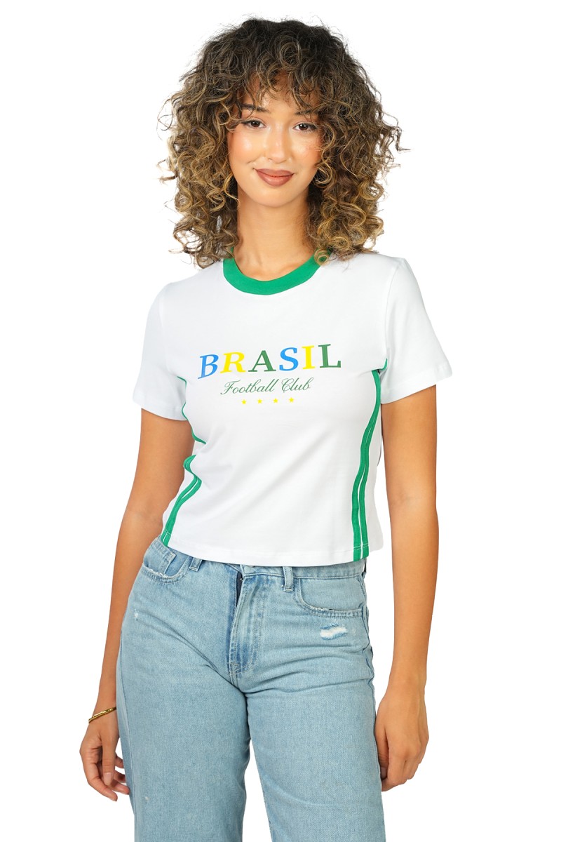 T-shirt Ajusté Imprimé « Brasil Football Club »