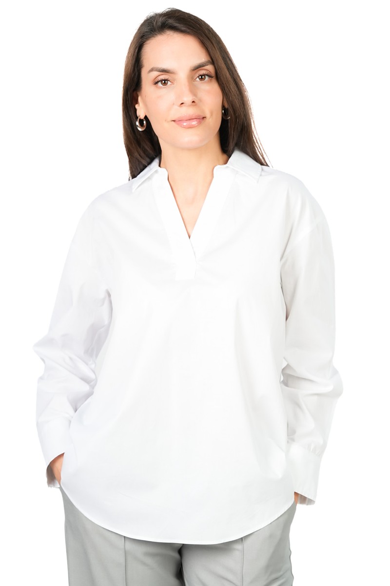 Blouse Oversize à Col Chemise