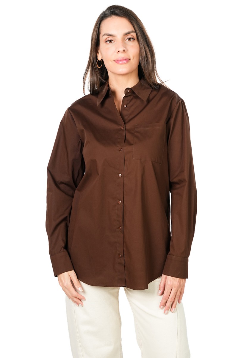 Chemise Large à Poche Plaquée