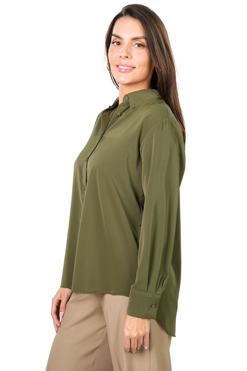Chemise Classique à Plis Creux au Dos