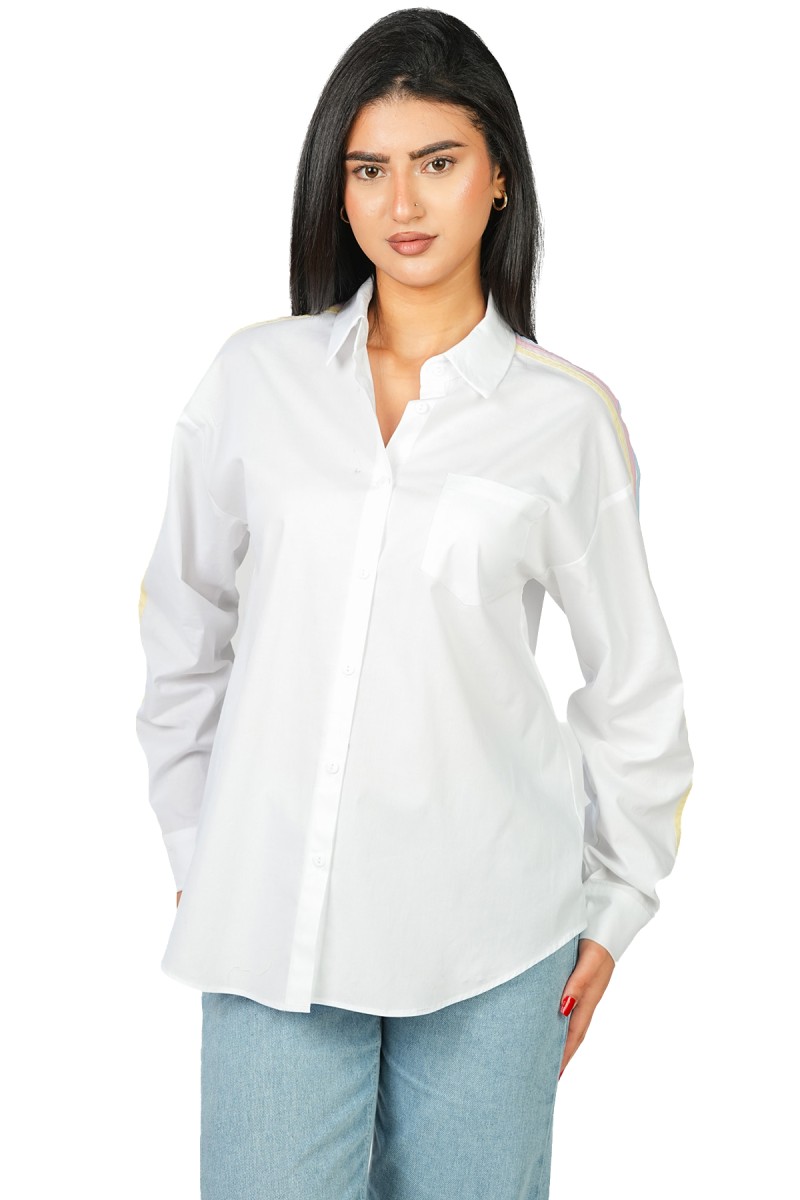 Chemise Oversize à Bandes Pastel