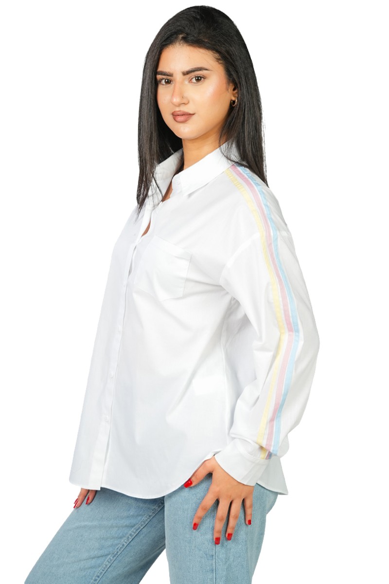 Chemise Oversize à Bandes Pastel