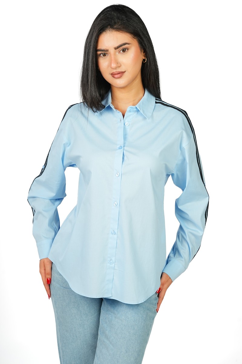 Chemise Oversize à Bandes Contrastées