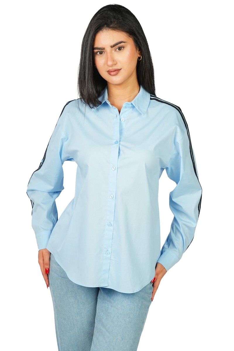 Chemise Oversize à Bandes Contrastées