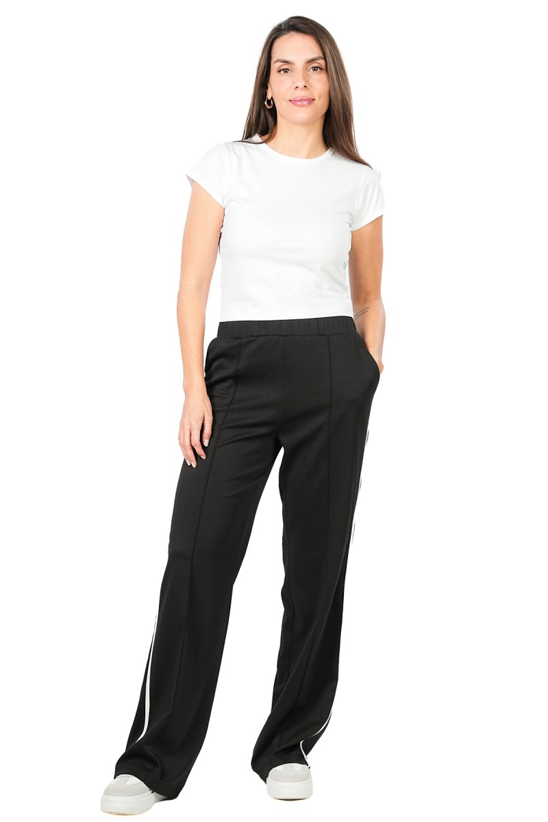 Pantalon Wide Leg à Ceinture Élastiquée