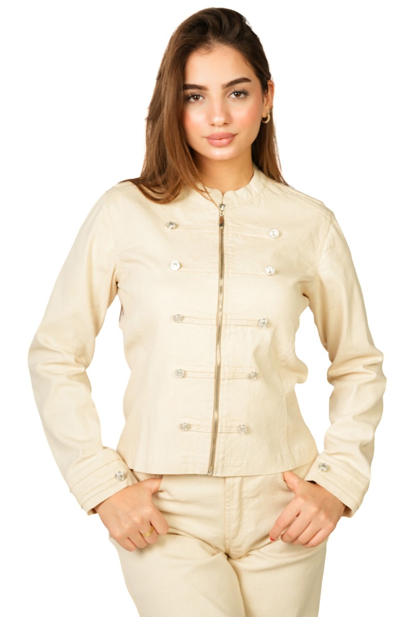Veste style Militaire à Col Rond