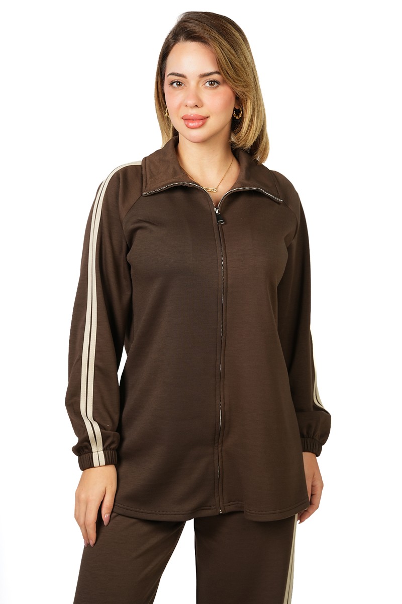 Veste Régulière à Bandes Contrastées