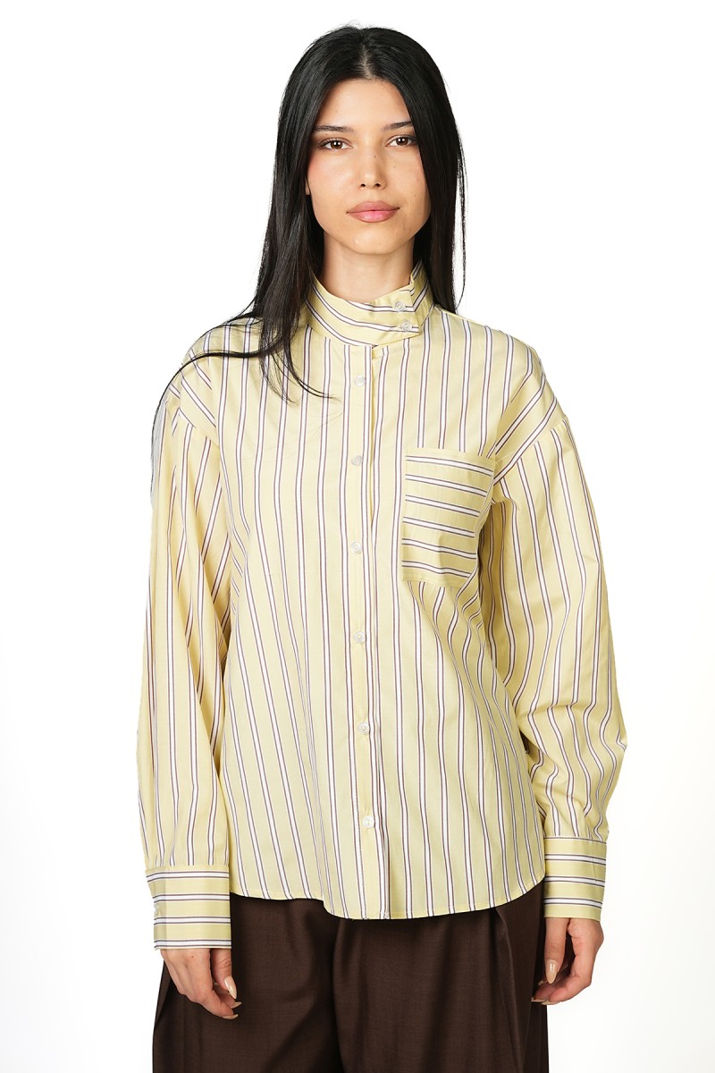 Chemise à Rayures avec Col officier